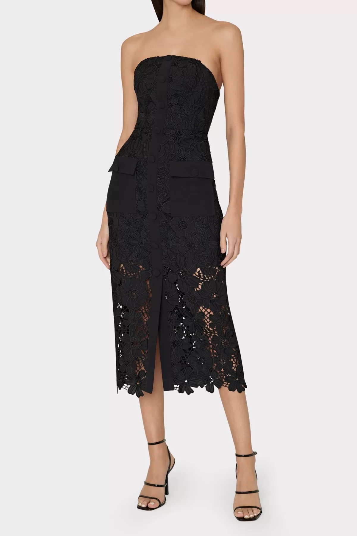 Adrienne Roja Lace Midi Dress-MILLY Store