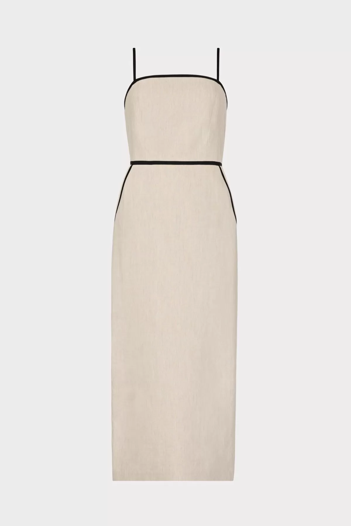 Amara Linen Contrast Midi Dress-MILLY Store