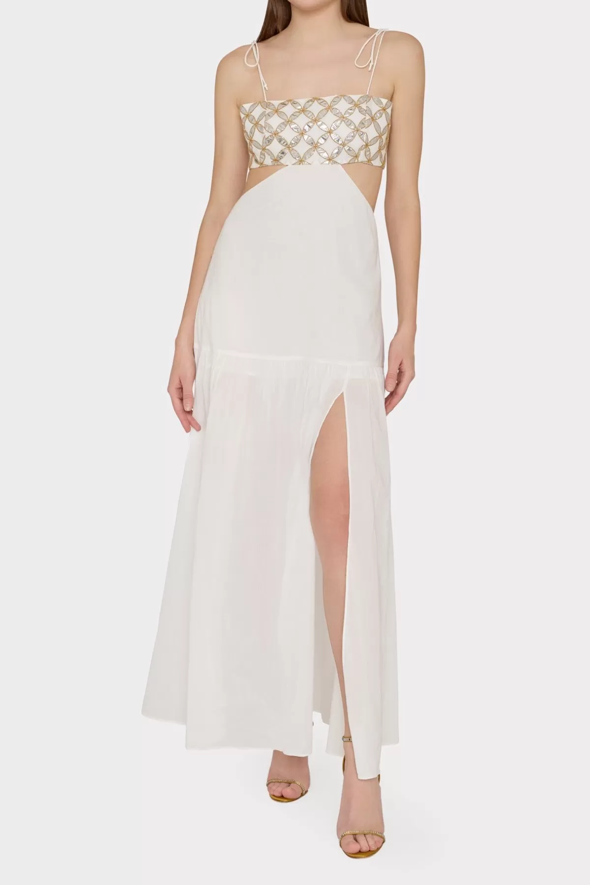 Atalia Mirrored Embroidery Maxi Cover-Up Dress-MILLY Sale