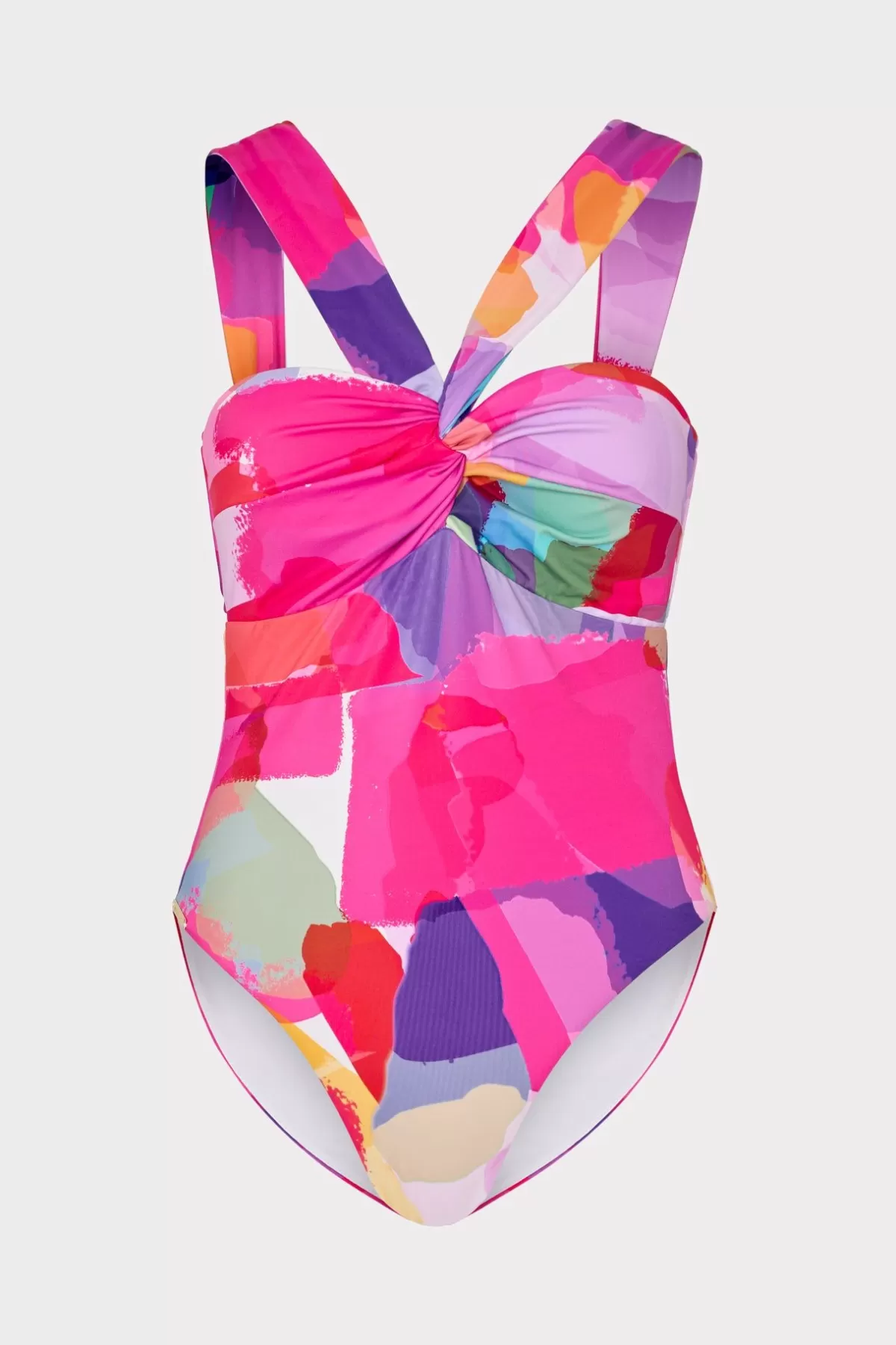 Betsy Rainbow Waterfall Draped Bandeau One Piece-MILLY Best