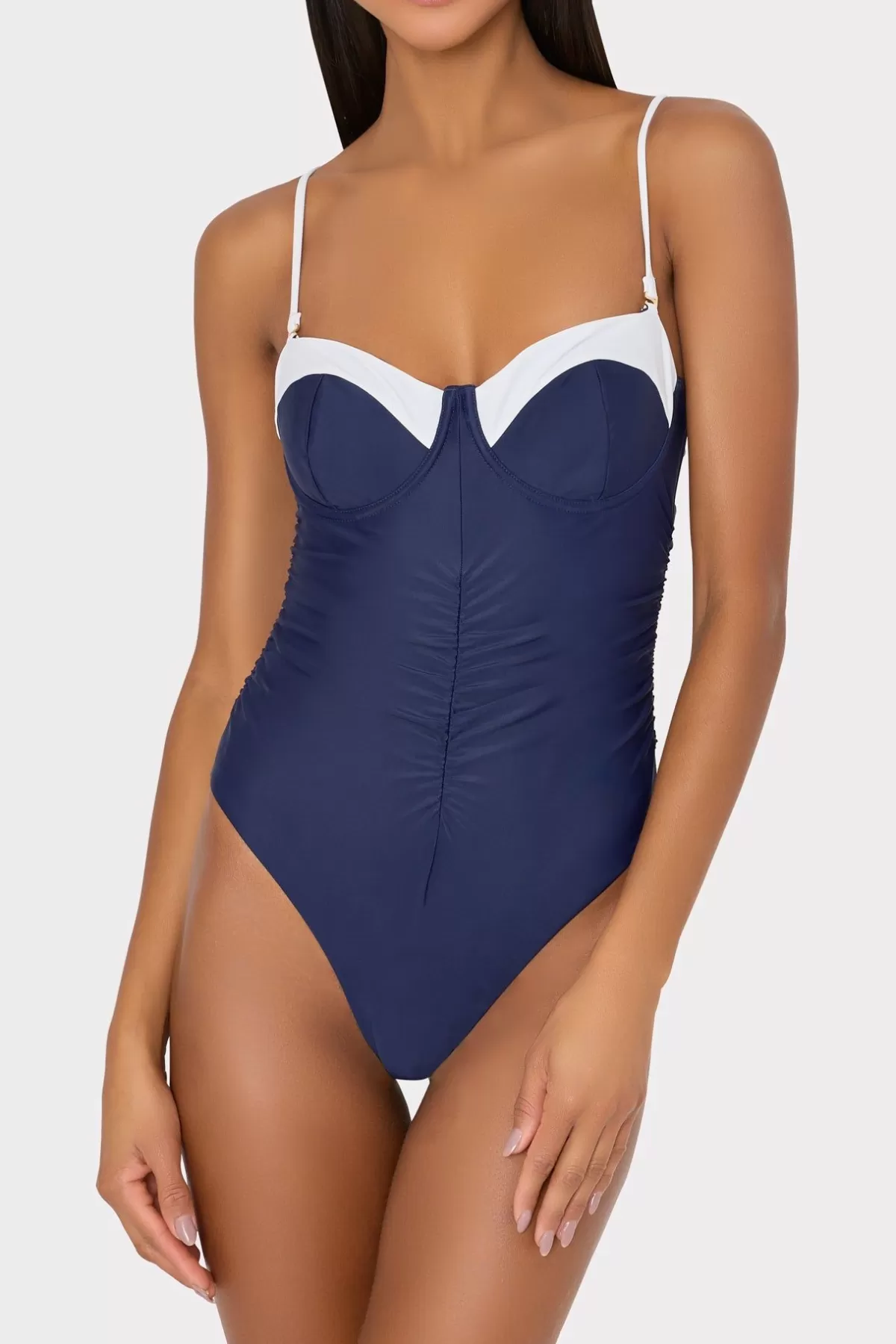 Color Block Ruched One Piece-MILLY Fashion