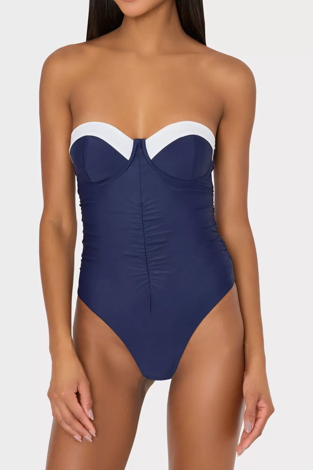 Color Block Ruched One Piece-MILLY Fashion