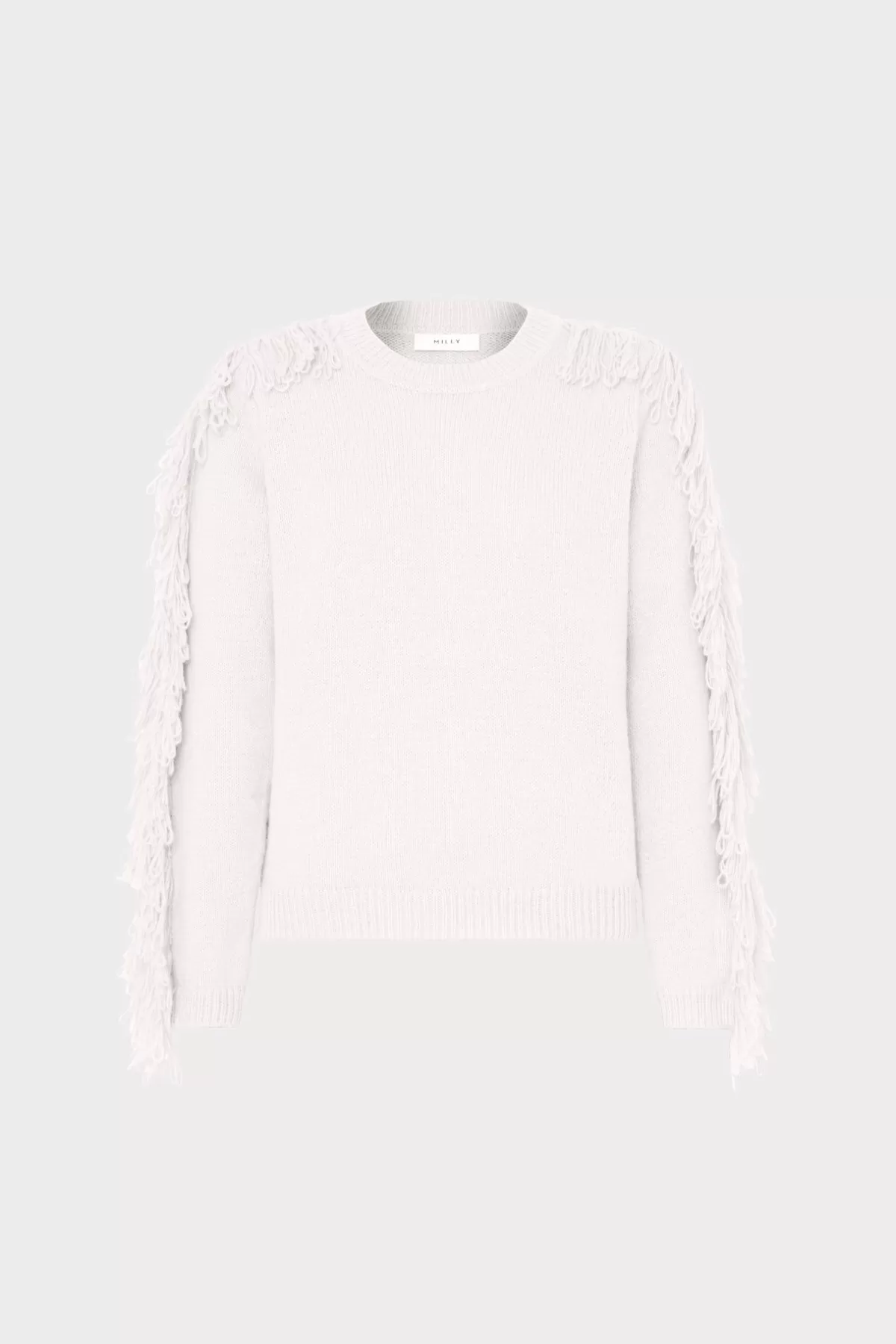 Fringe Sleeve Crewneck Sweater-MILLY Best