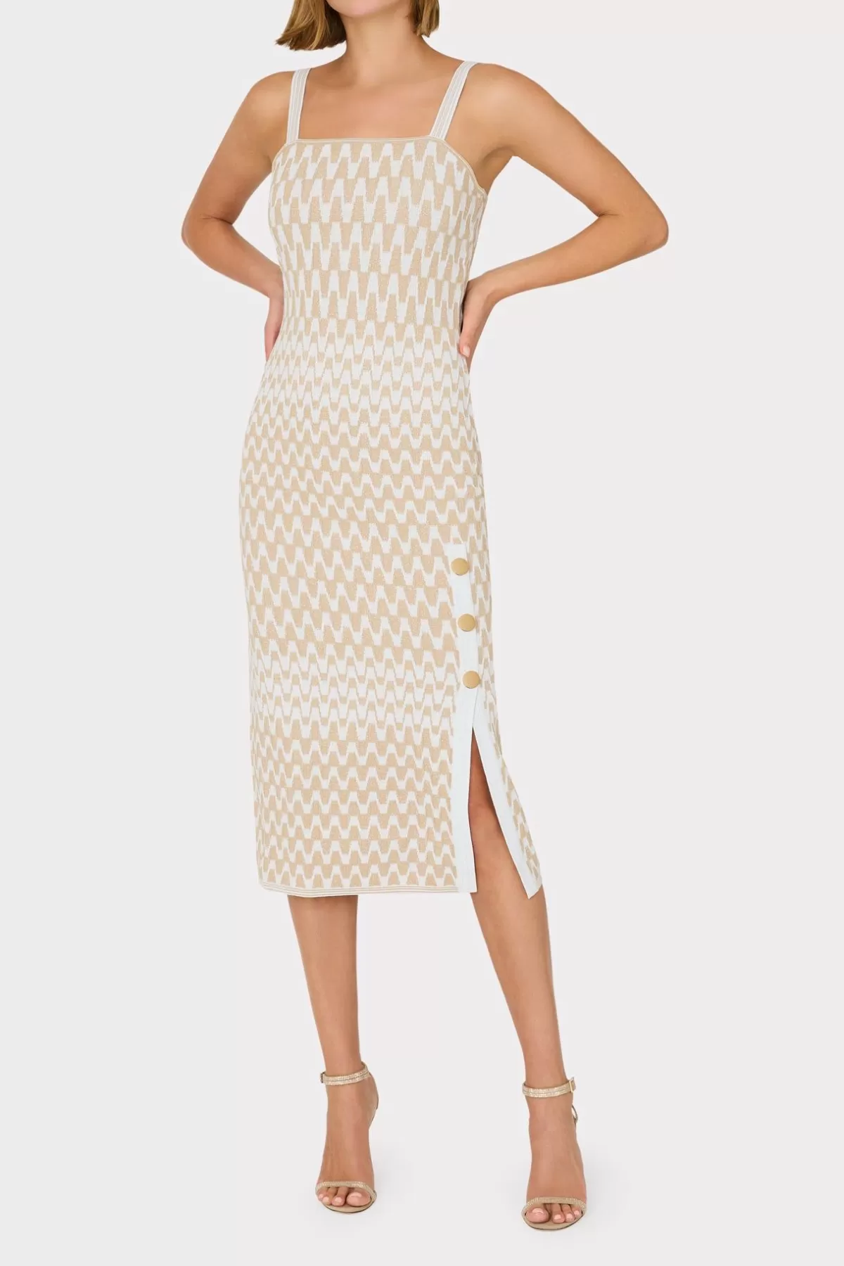 Gradient Zig Zag Midi Dress-MILLY Outlet