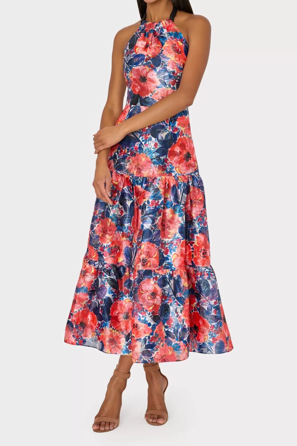 Hayden Watercolor Poppy Jacquard Dress-MILLY Sale
