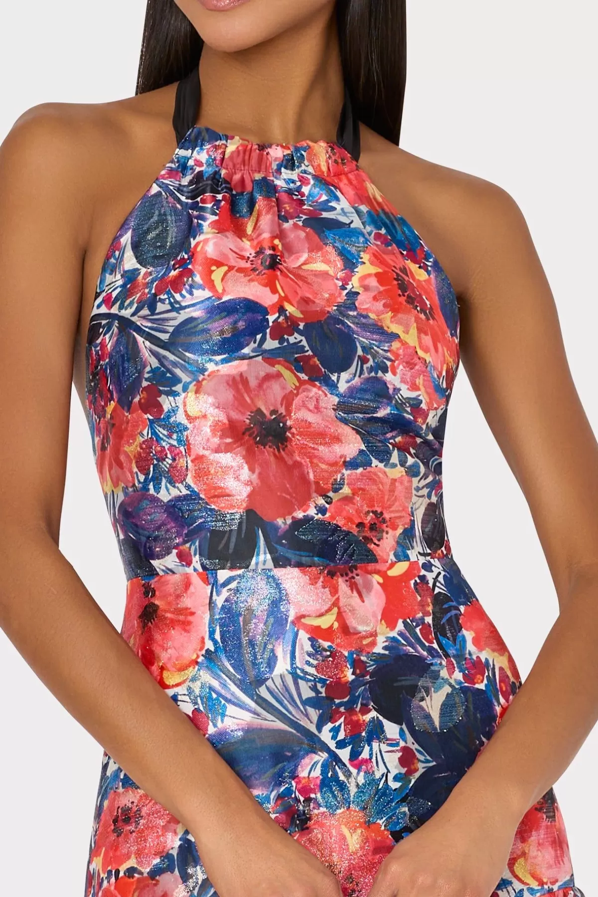 Hayden Watercolor Poppy Jacquard Dress-MILLY Sale