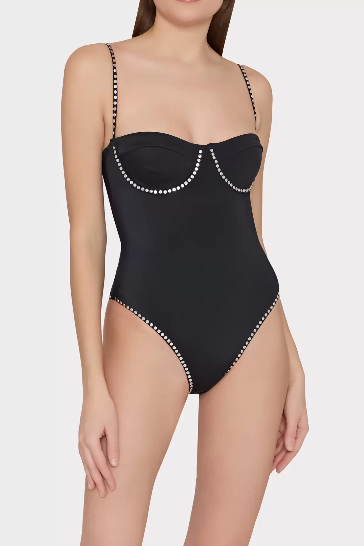 Heat Set Embellishment Underwire One Piece-MILLY Outlet