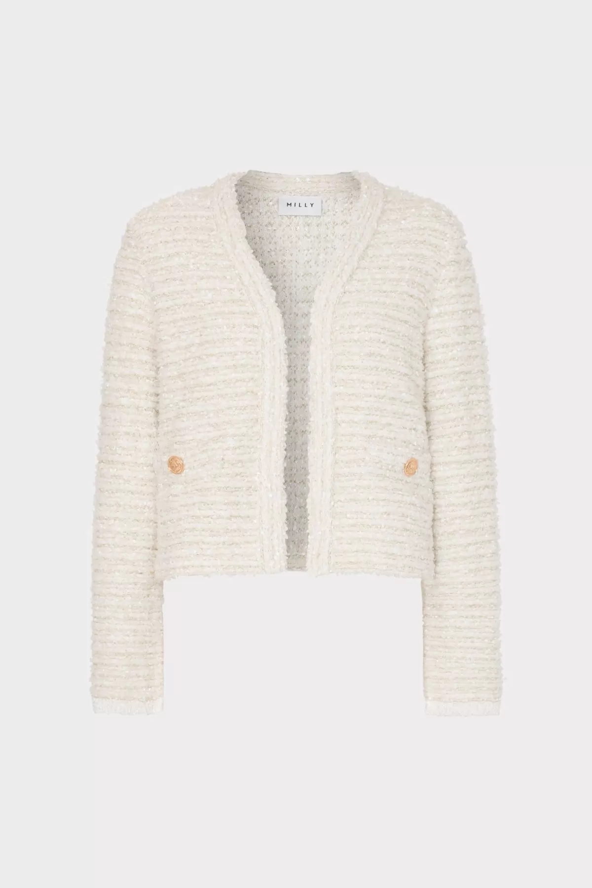 Knit Textured Boucle Cardigan Jacket-MILLY Hot