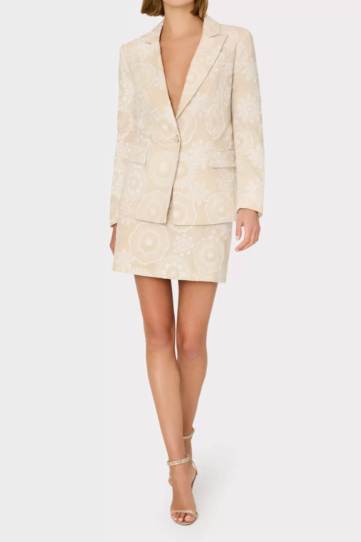 Linen Embroidered Jacket-MILLY Clearance