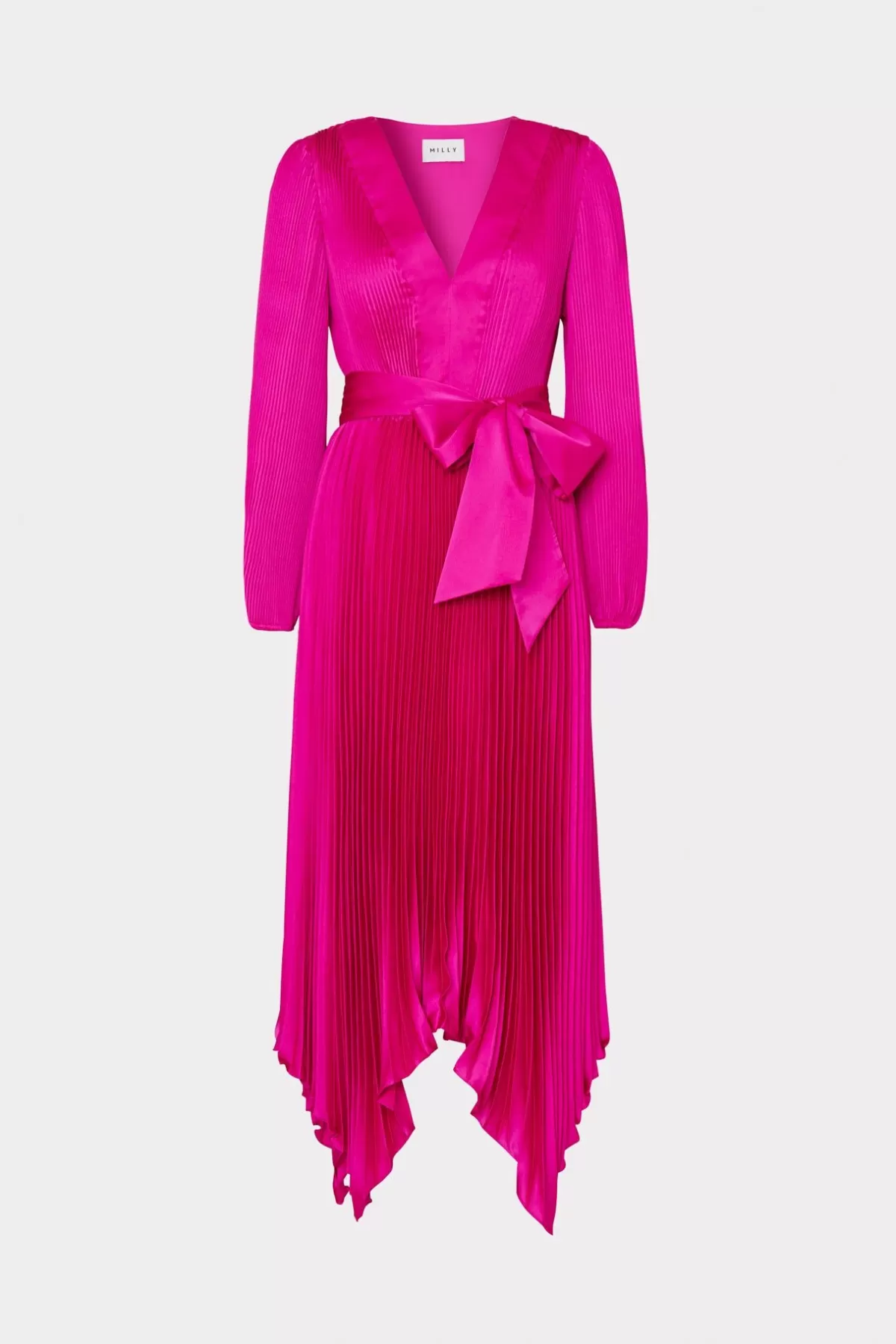 Liora Satin Pleated Dress-MILLY Flash Sale