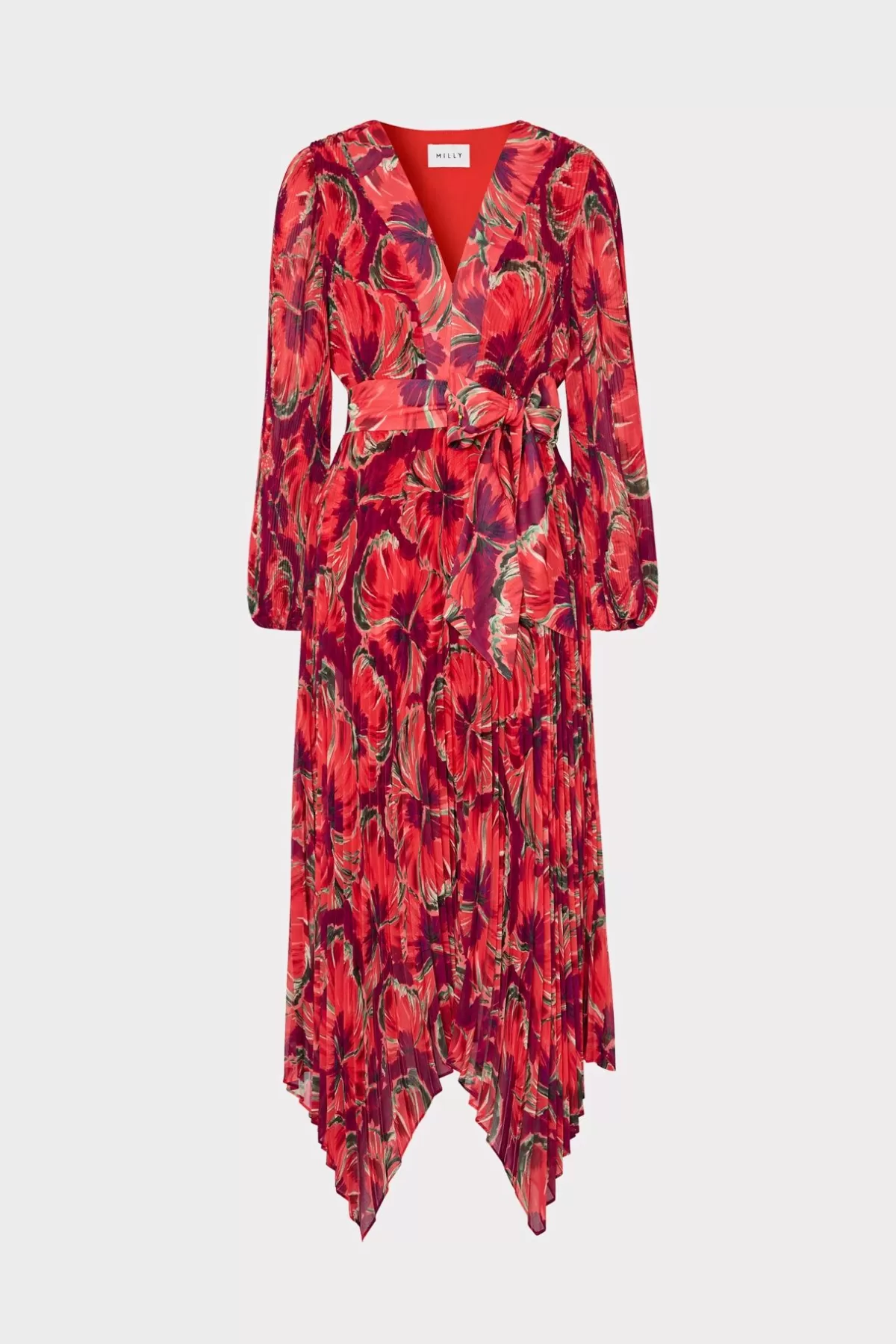 Liora Windmill Floral Pleated Dress-MILLY Clearance