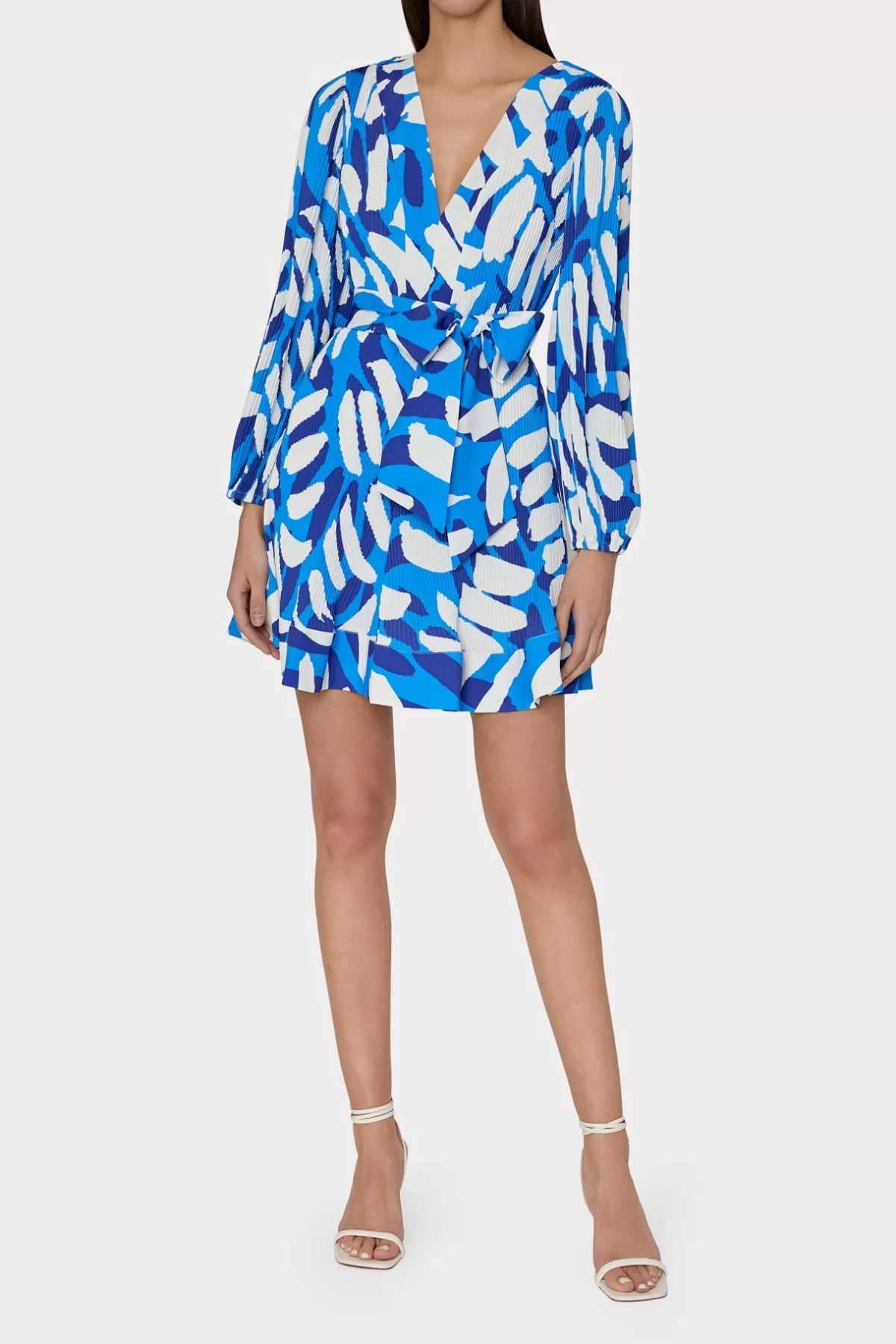 Liv Brushstroke Pleated Dress-MILLY New