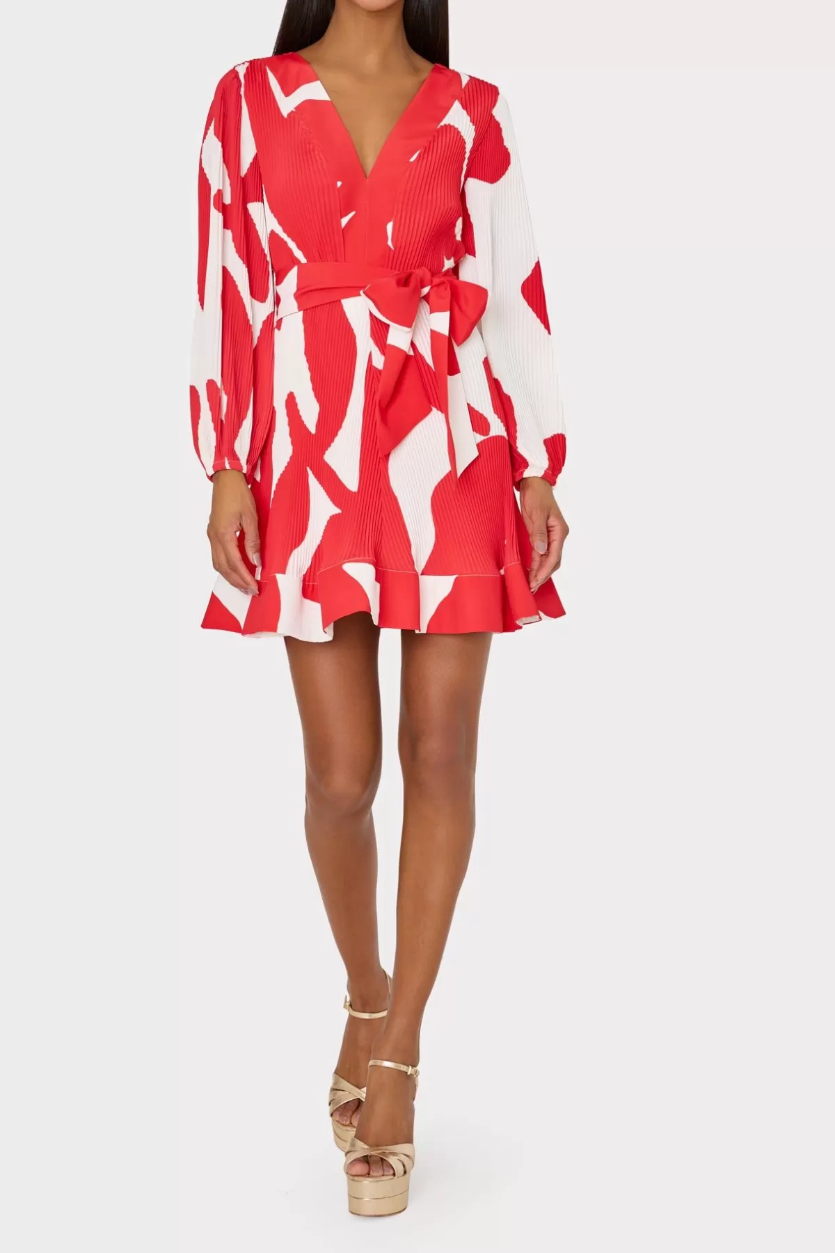 Liv Grand Foliage Pleated Dress-MILLY Flash Sale