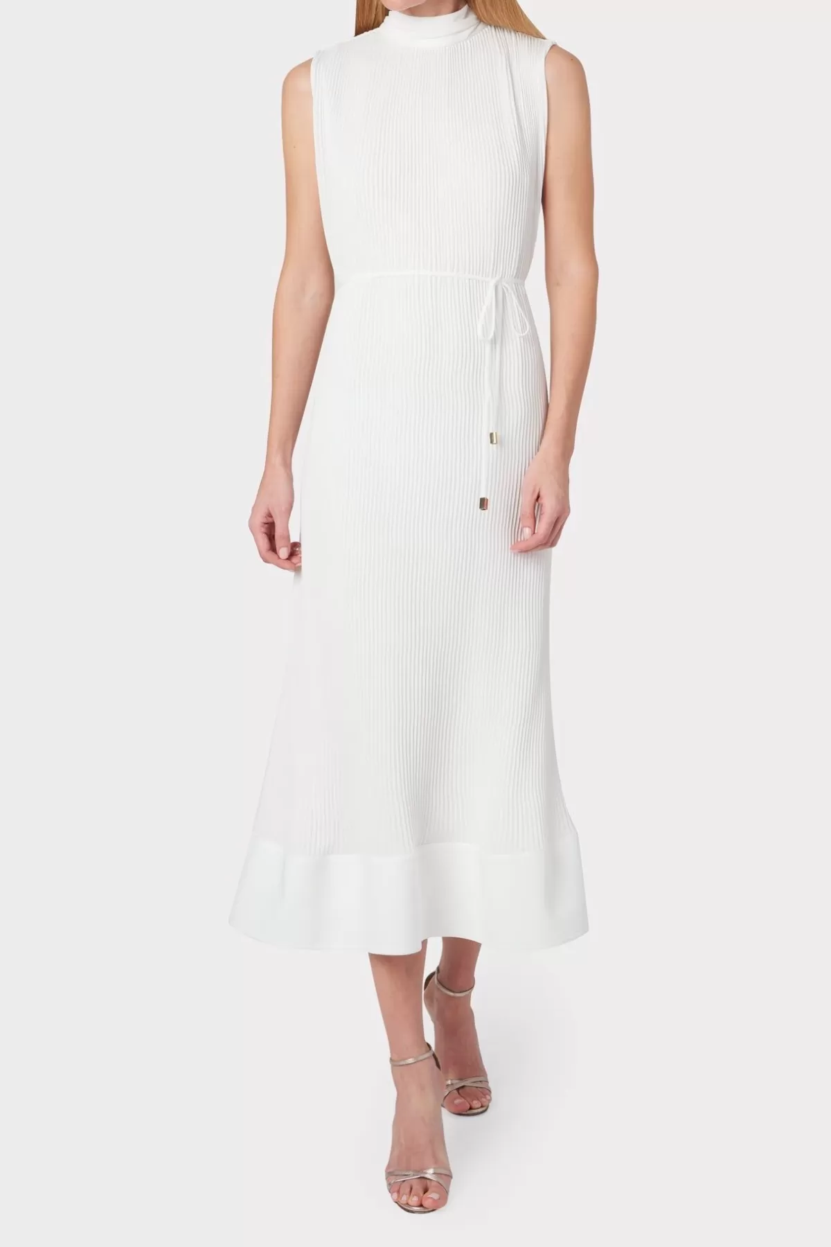 Melina Solid Pleated Dress-MILLY Sale