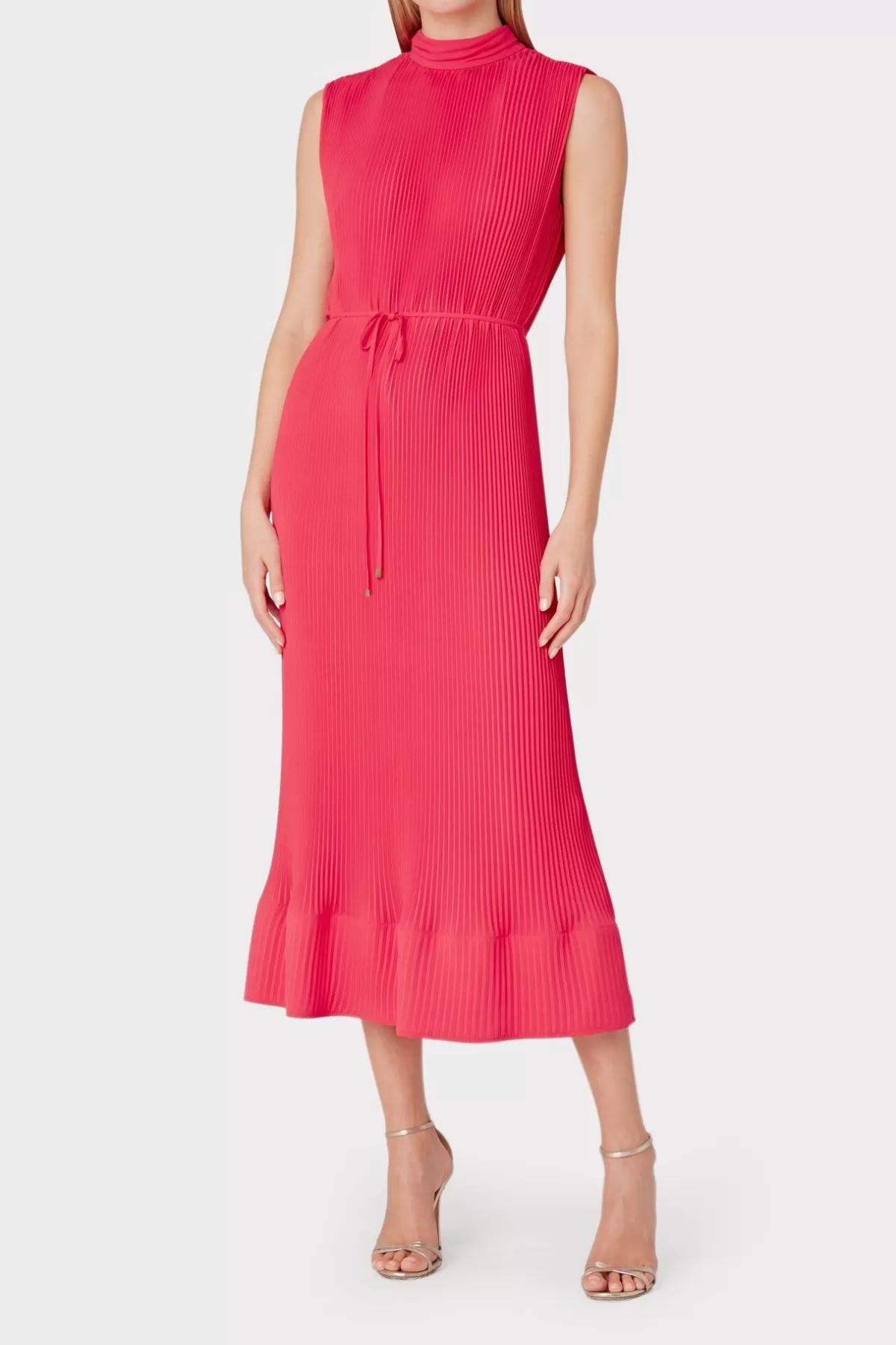 Melina Solid Pleated Dress-MILLY Sale