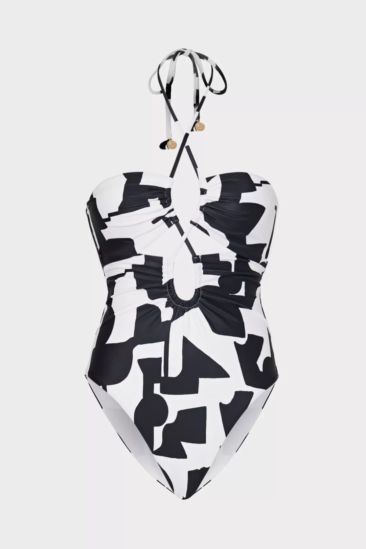 Modern Geo Print Looped Cutout One-Piece-MILLY Cheap