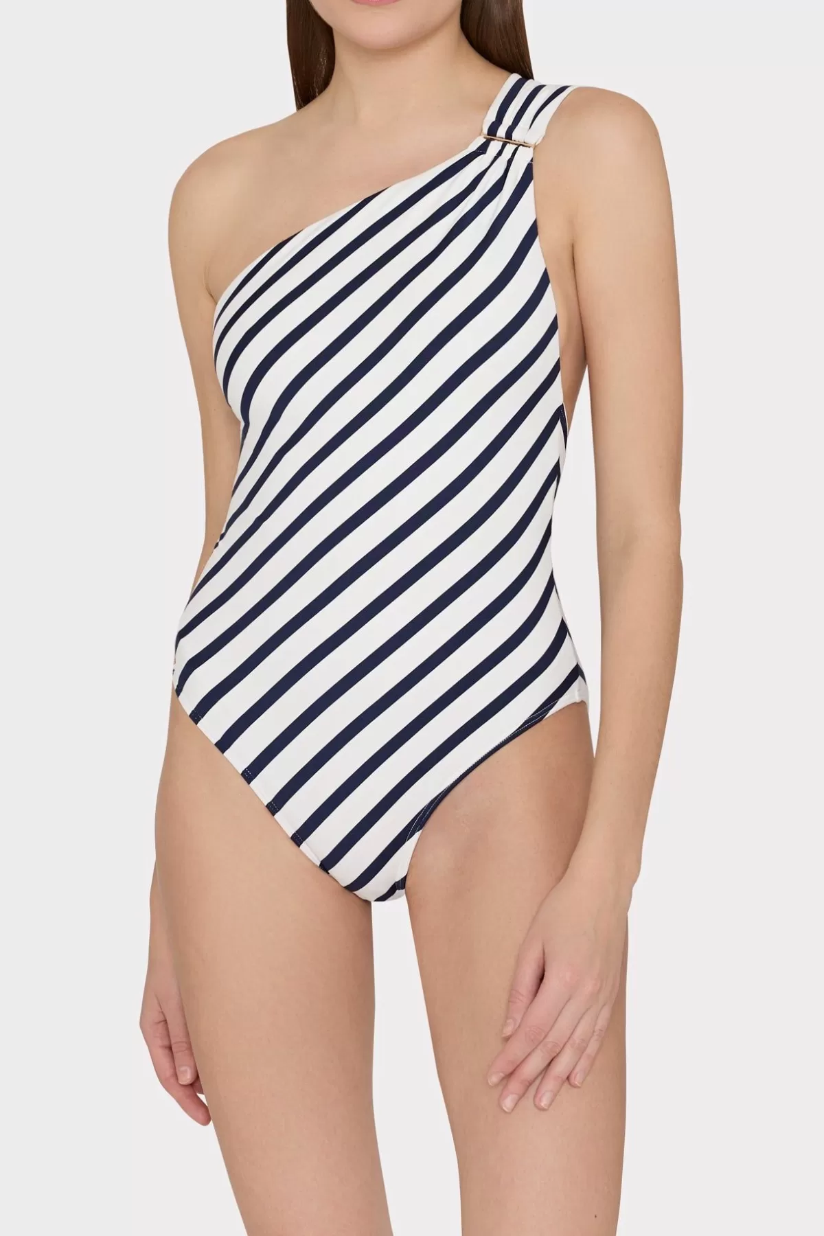 Nautical Stripe One Shoulder One Piece-MILLY Online