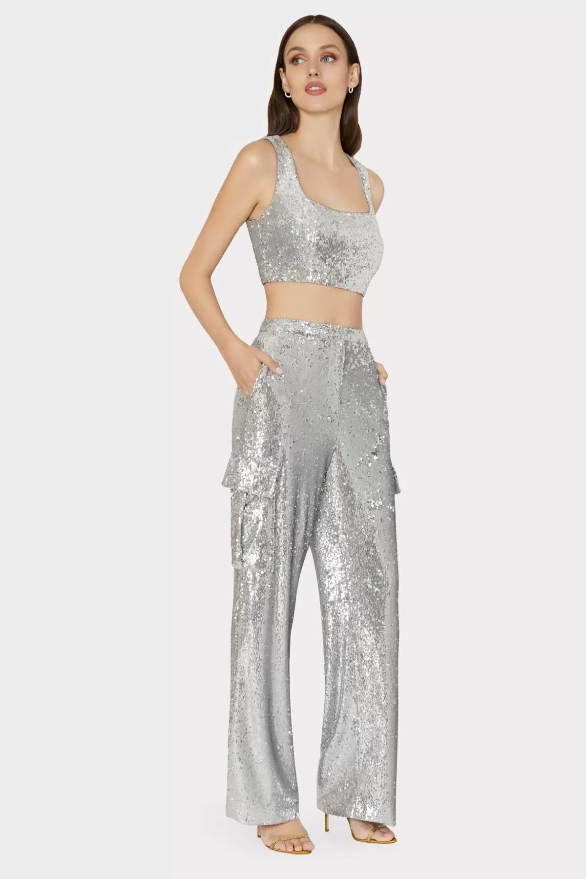 Nickie Sequins Crop Top-MILLY Best Sale