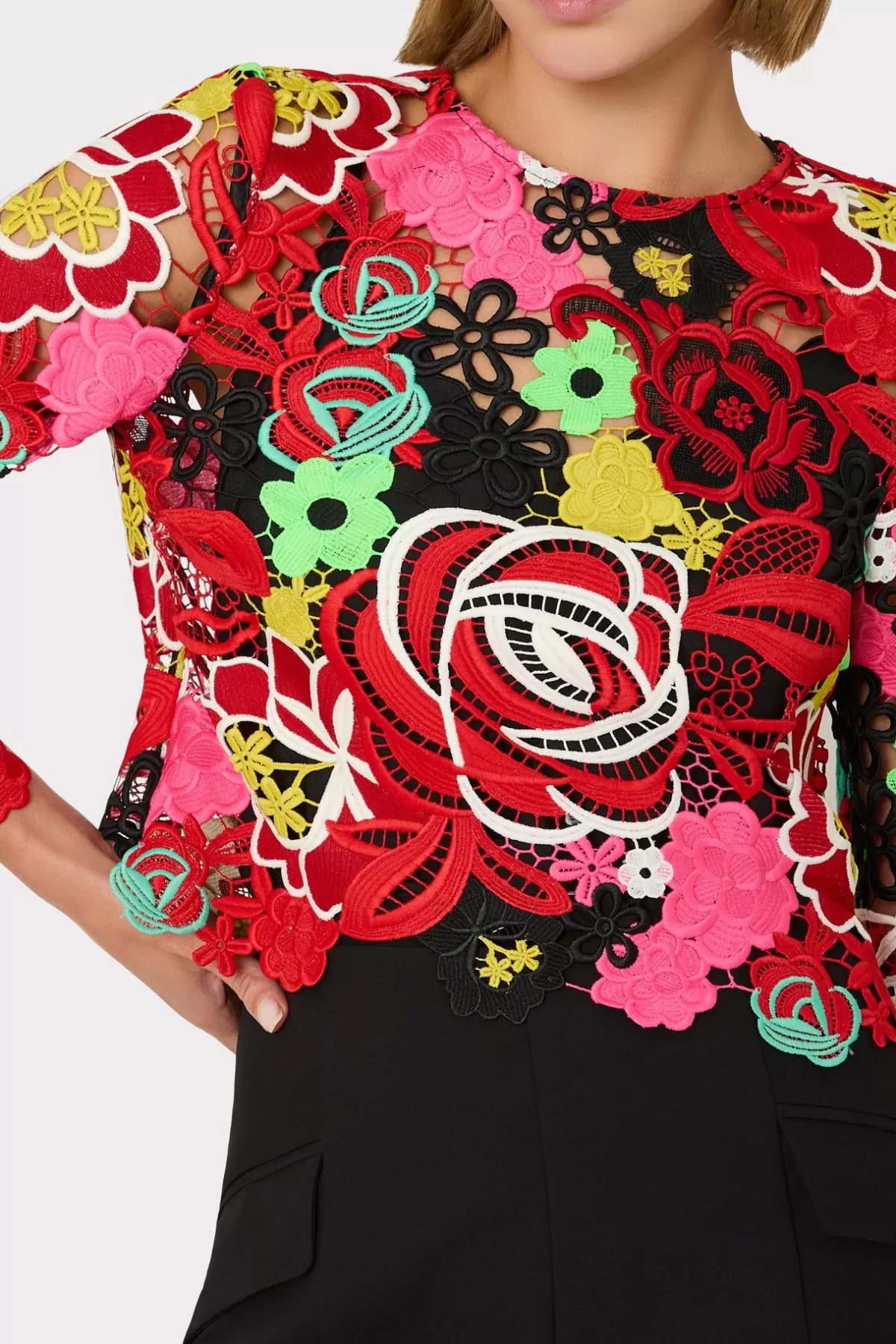 Nori Multi Color Lace Top-MILLY Flash Sale