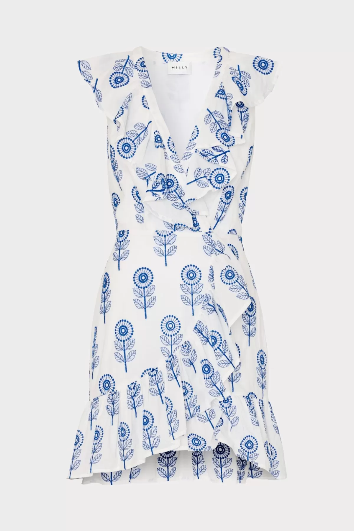 Novi Poppy Embroidery Wrap Dress-MILLY Flash Sale