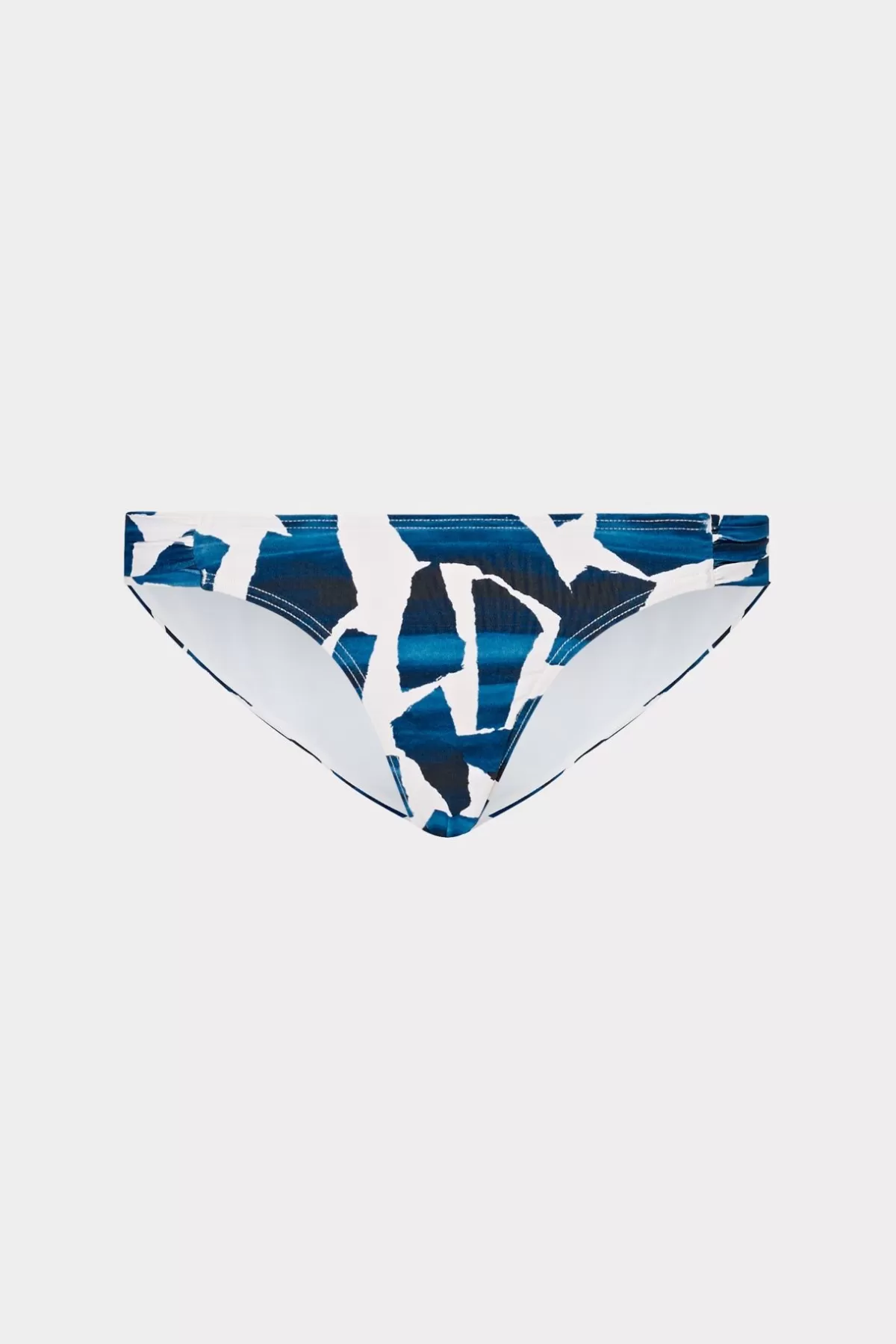 Ocean Puzzle Ruched Sides Bikini Bottom-MILLY Shop