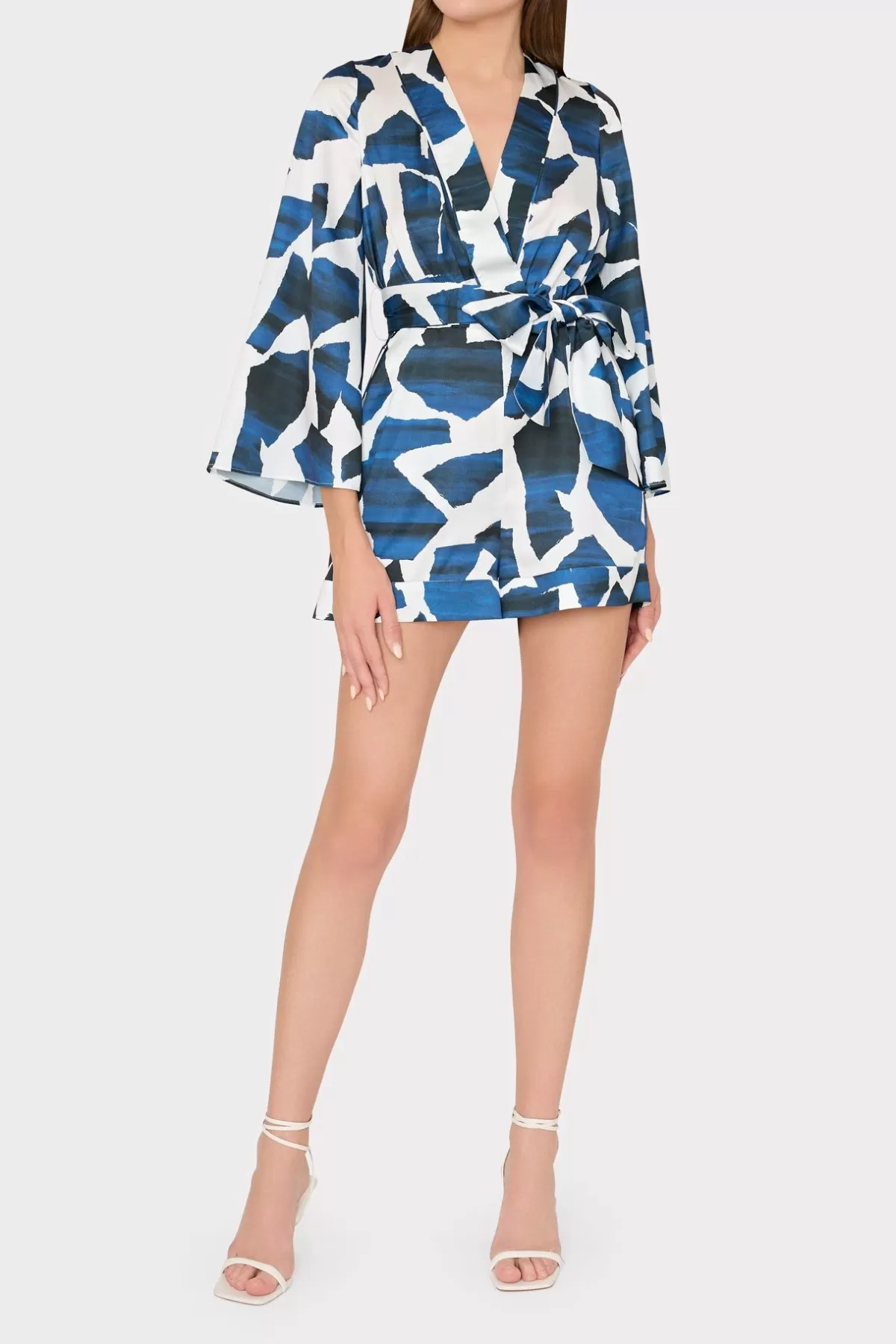 Ocean Puzzle Satin Romper-MILLY Cheap