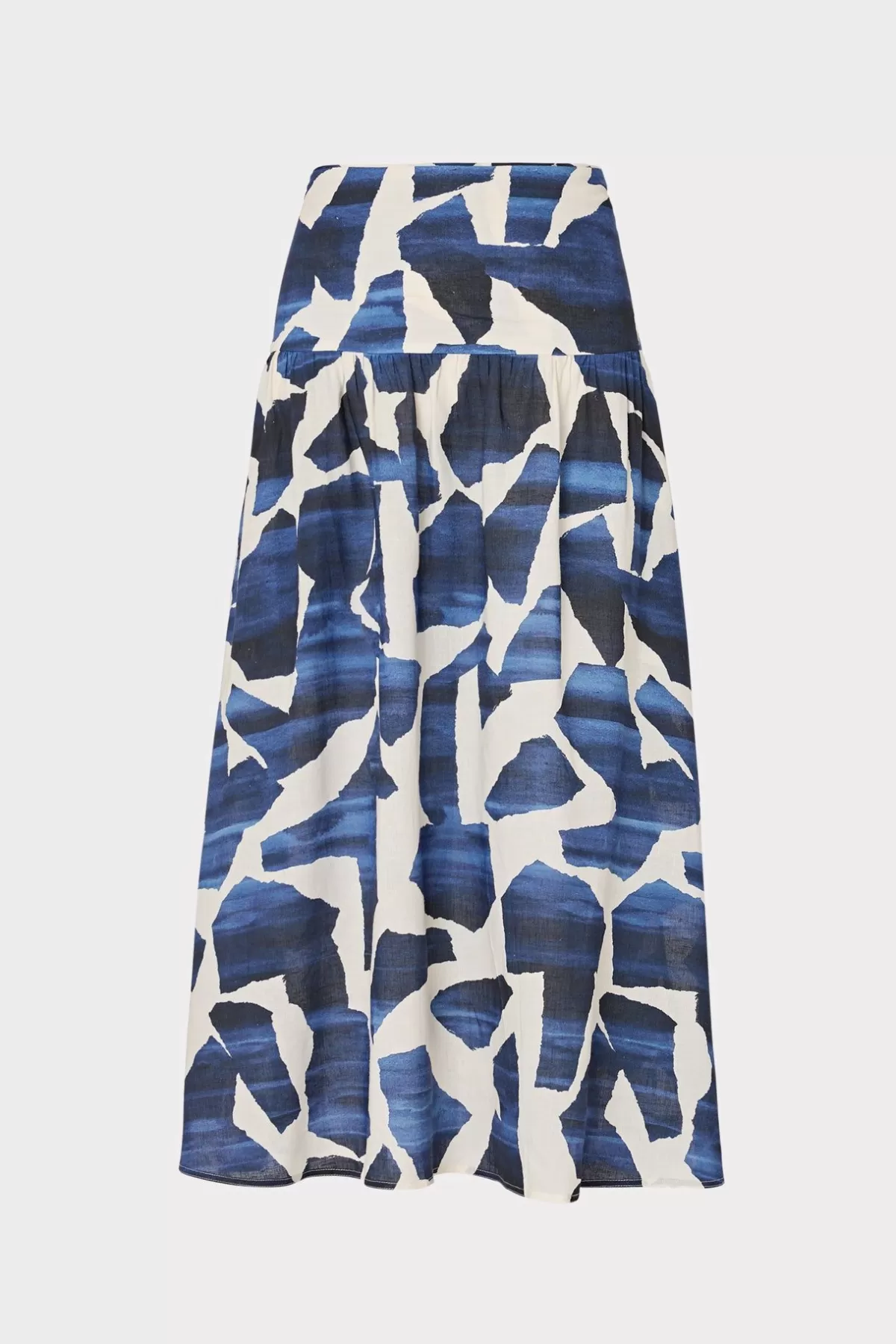 Ocean Puzzle Viscose Linen Skirt-MILLY Shop