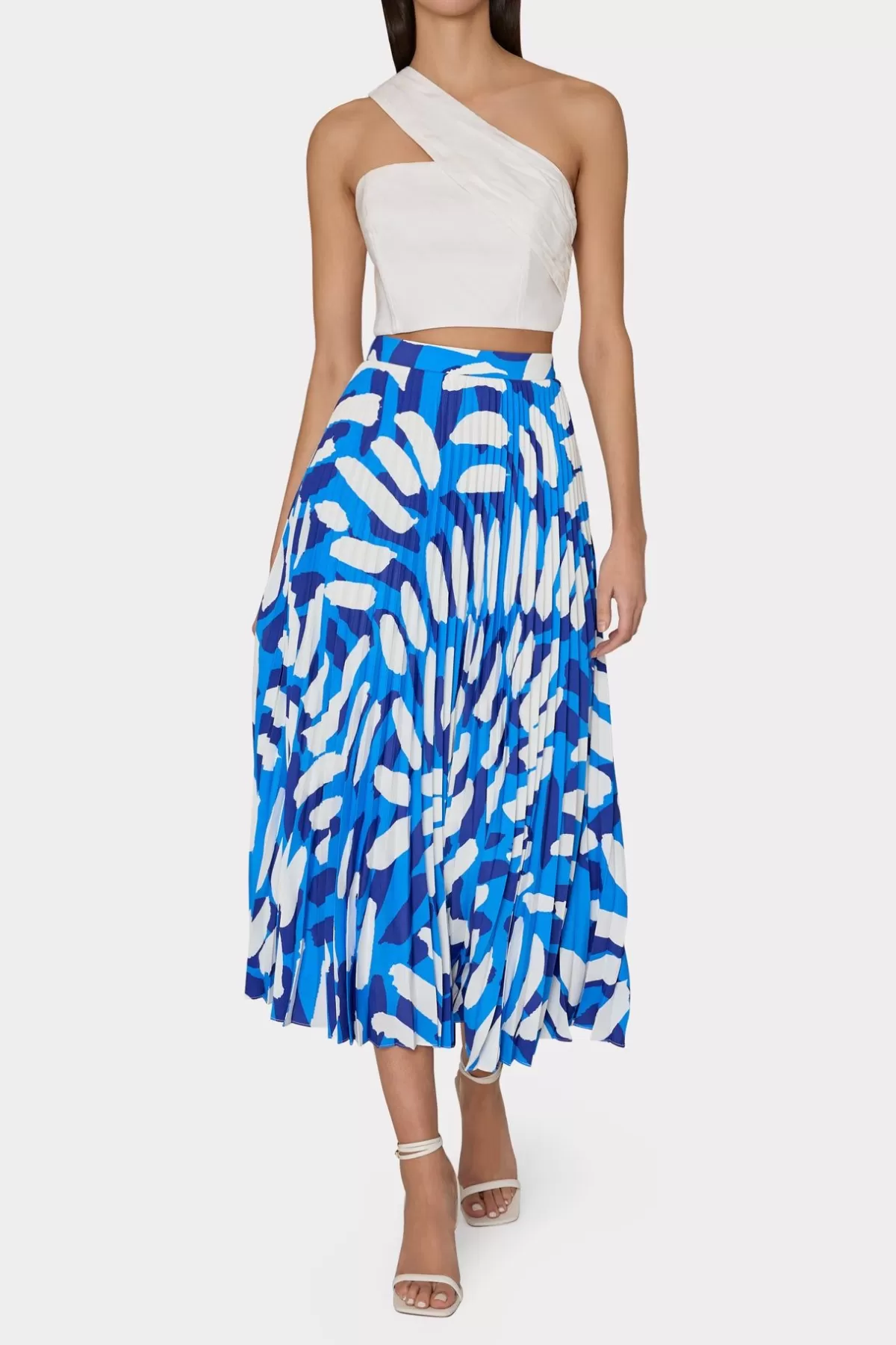 Otha Brushstroke Pleated Skirt-MILLY Outlet