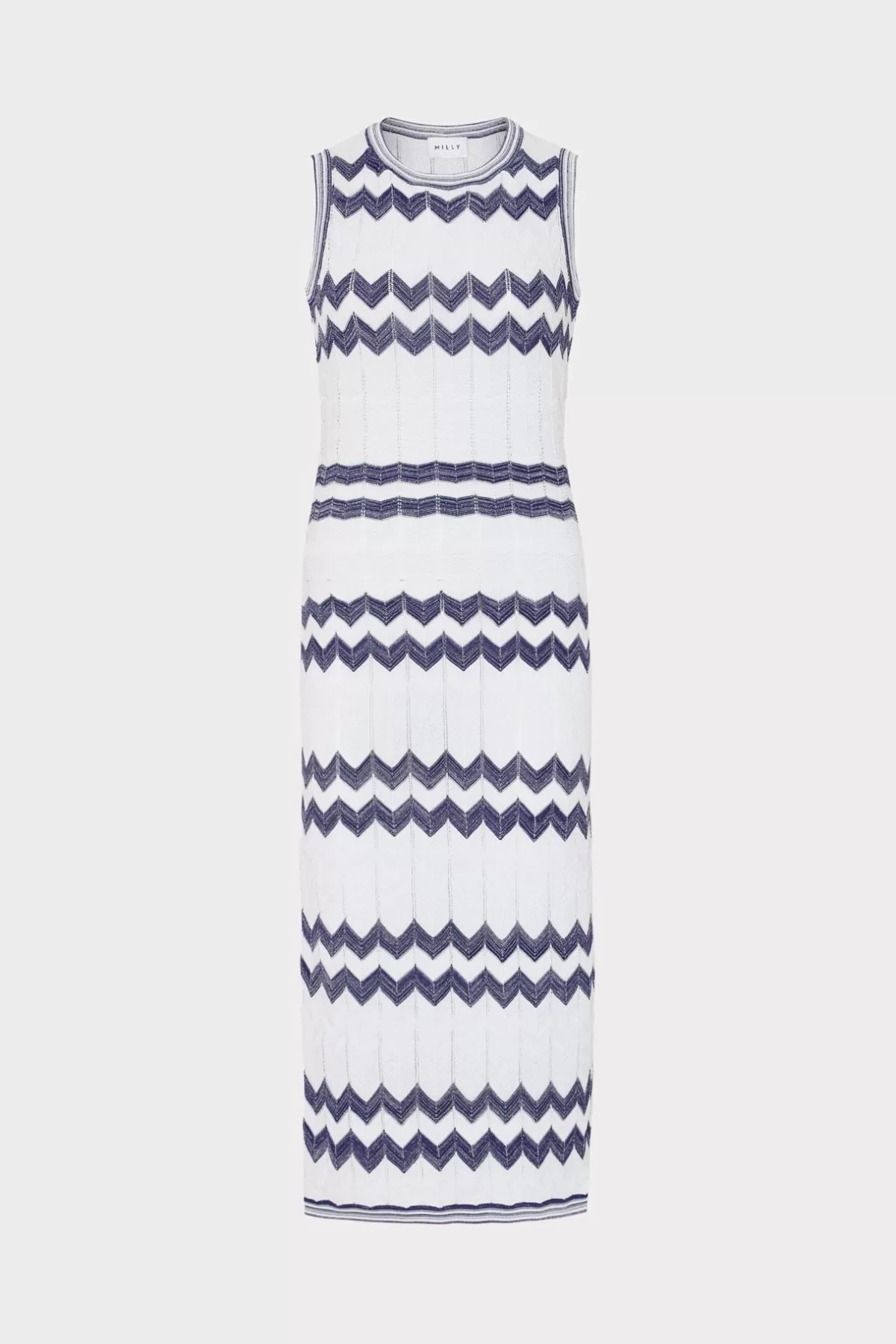 Oversized Zig Zag Midi Dress-MILLY Clearance