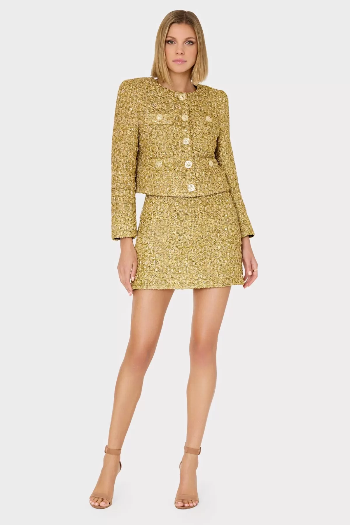 Pheobe Metallic Tweed Jacket-MILLY Hot