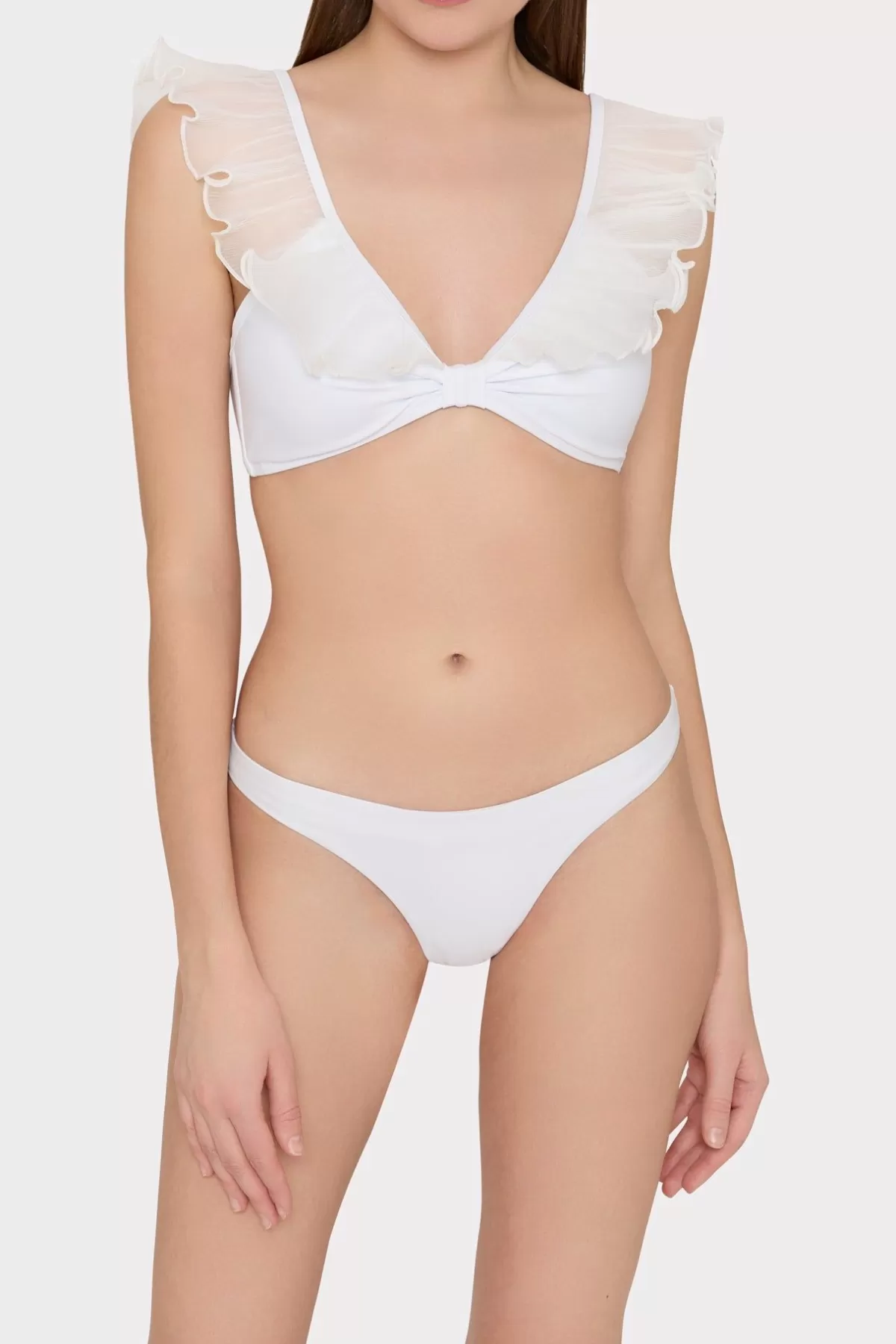 Pleated Organza Bikini Top-MILLY Outlet