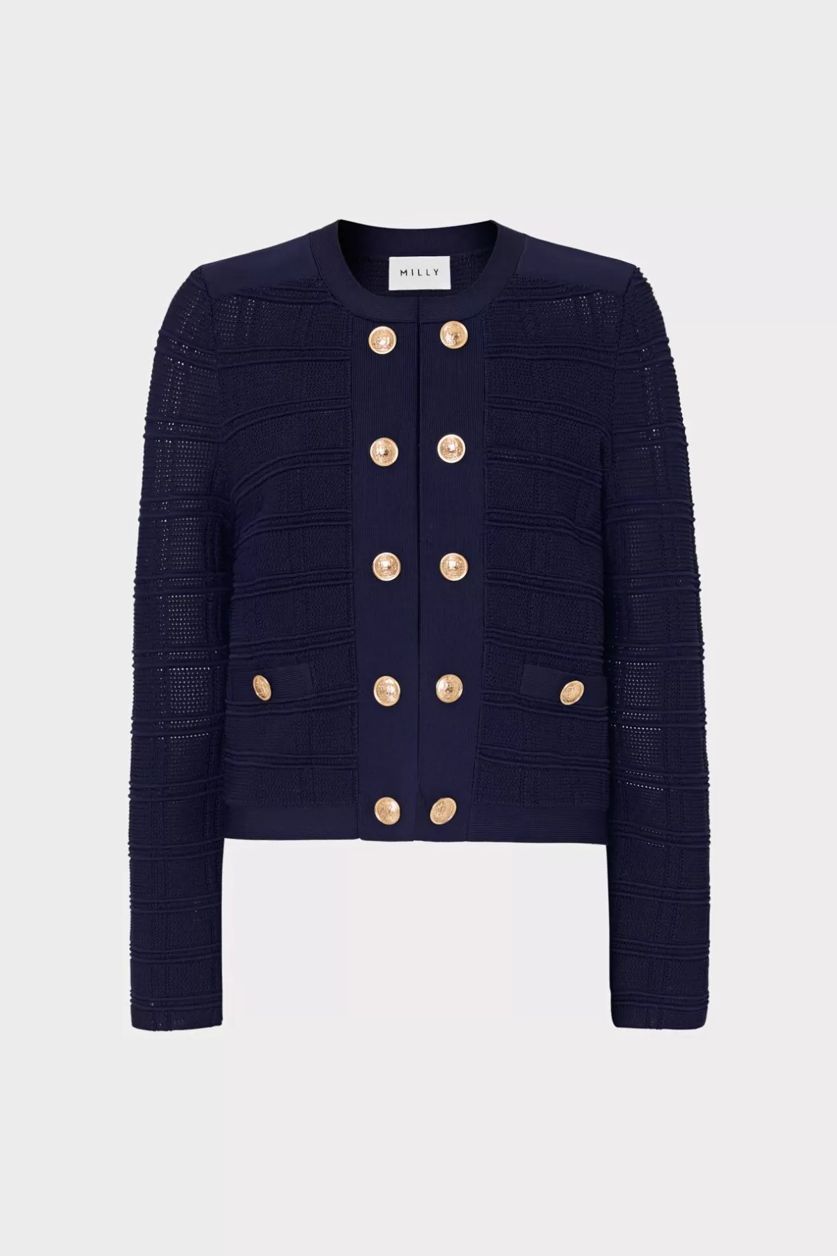 Pointelle Textured Knit Jacket-MILLY Sale