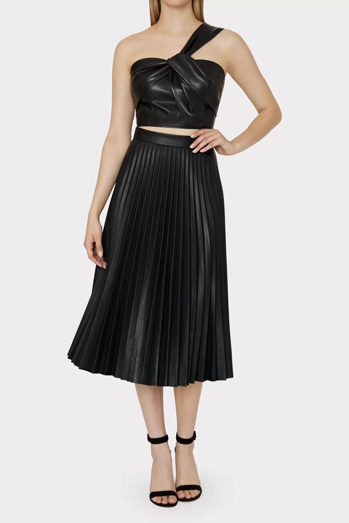 Rayla Vegan Leather Pleated Skirt-MILLY Best Sale