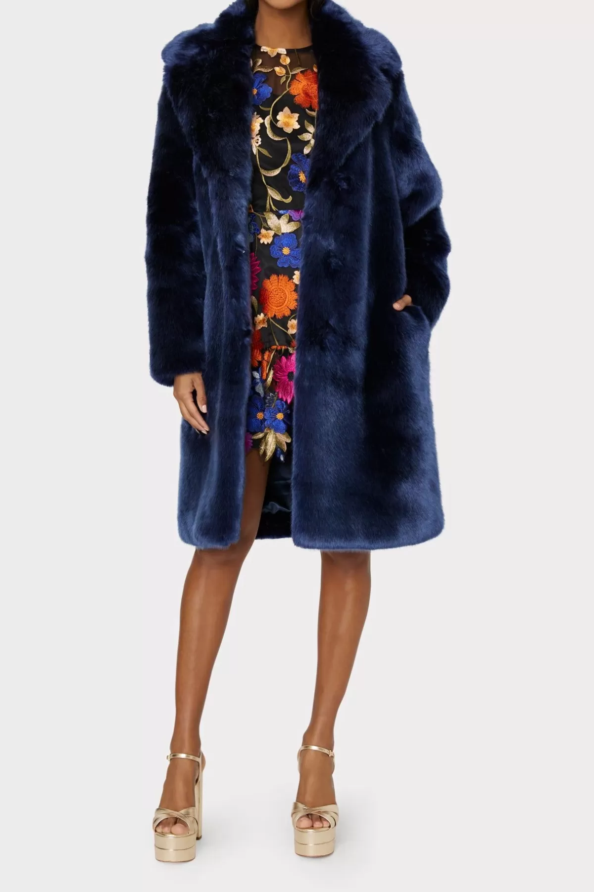 Riley Faux Fur Coat-MILLY New