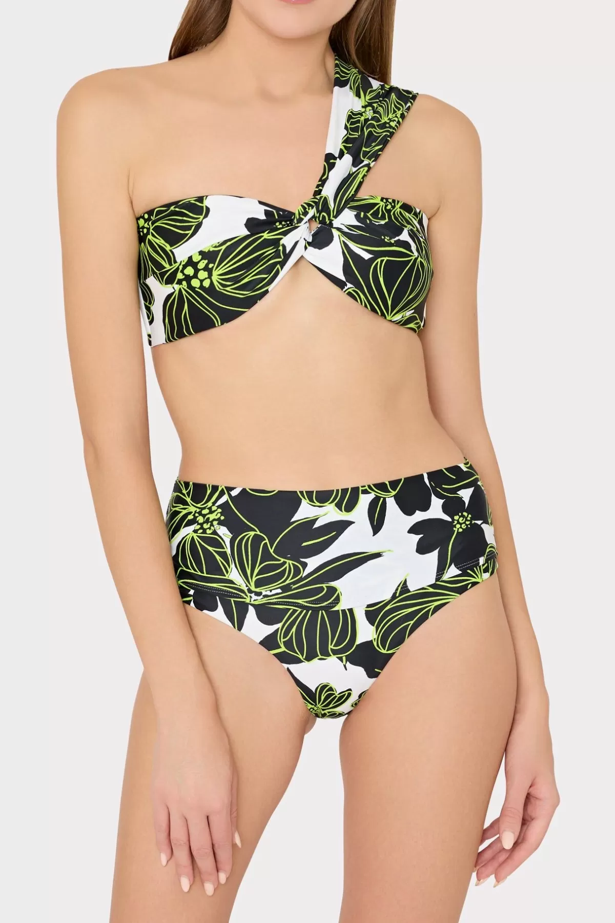 Sea Of Petals High Waisted Bikini Bottom-MILLY Online