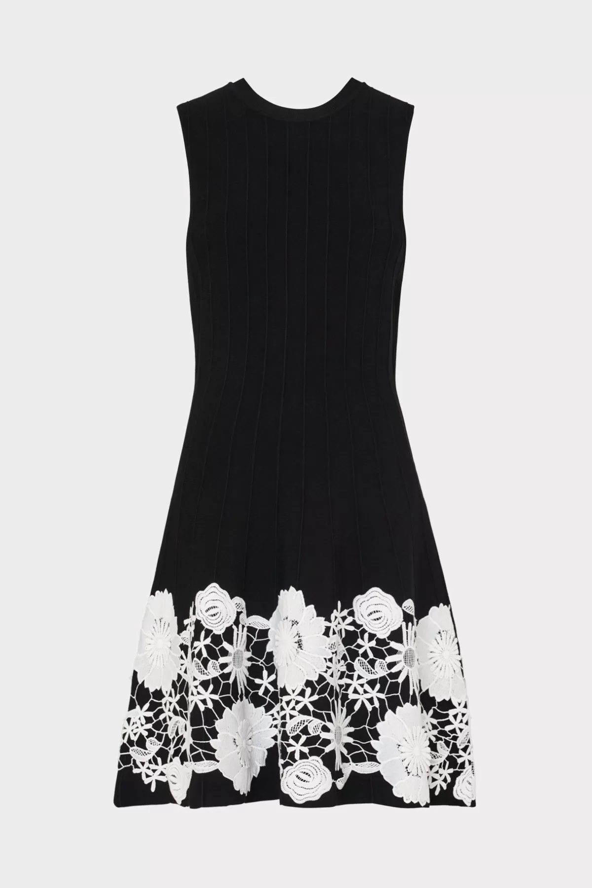 Sleeveless Lace Trim Fit And Flare Dress-MILLY New