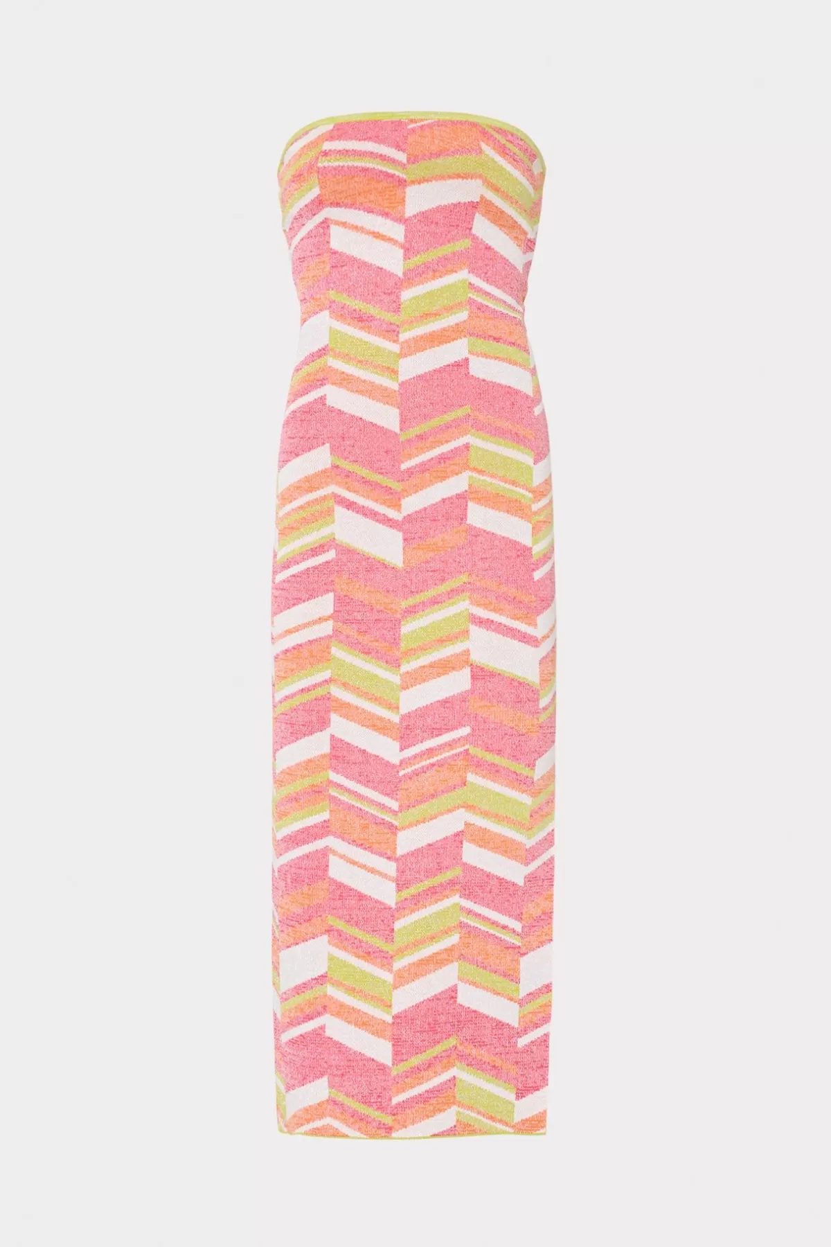 Strapless Multicolor Chevron Knit Dress-MILLY Hot