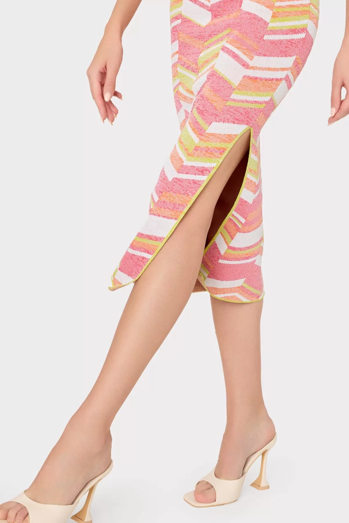 Strapless Multicolor Chevron Knit Dress-MILLY Hot