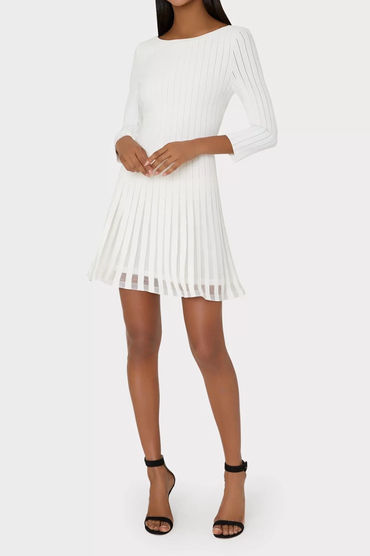 Tabitha Sheer Godet Mini Dress-MILLY Store