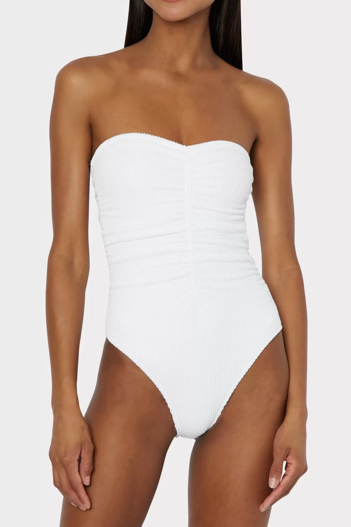 Textured Ruched One Piece-MILLY Cheap