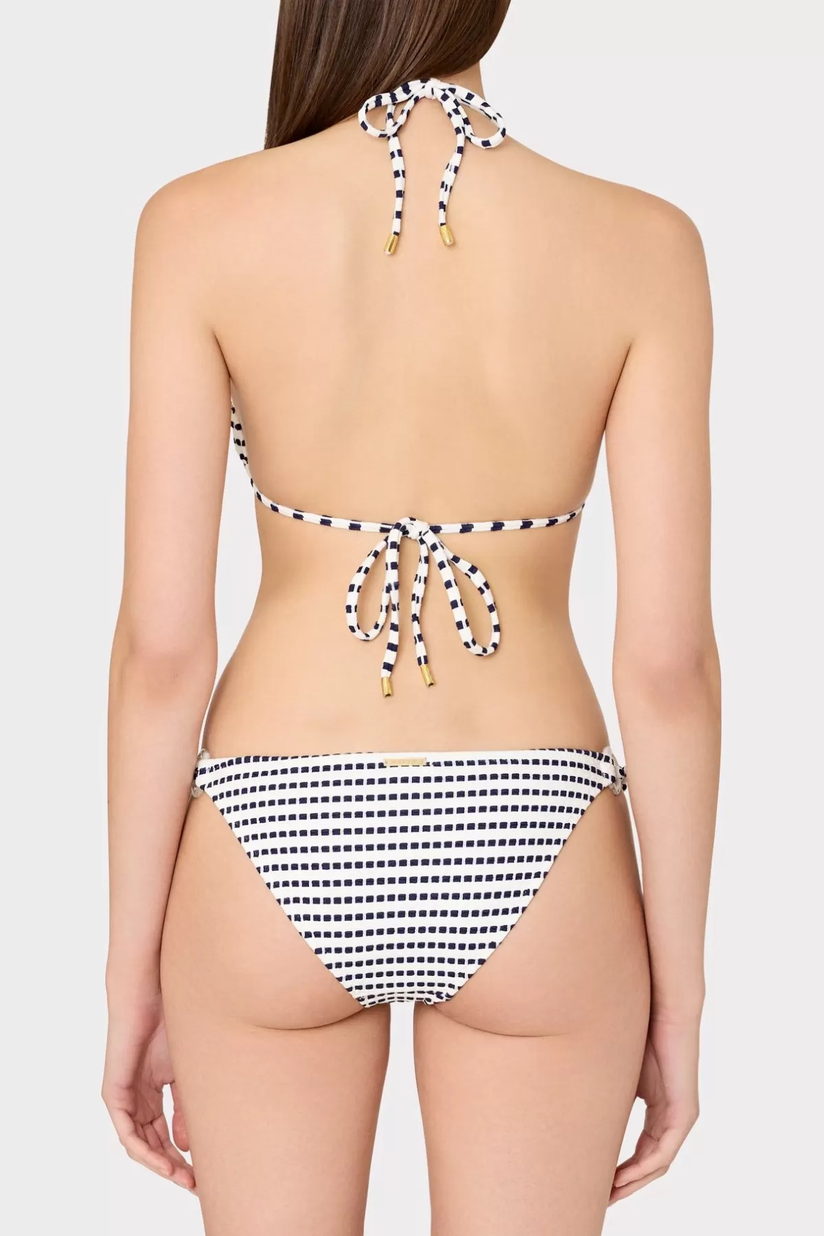 Textured Stripe Ring Triangle Bikini Top-MILLY Discount