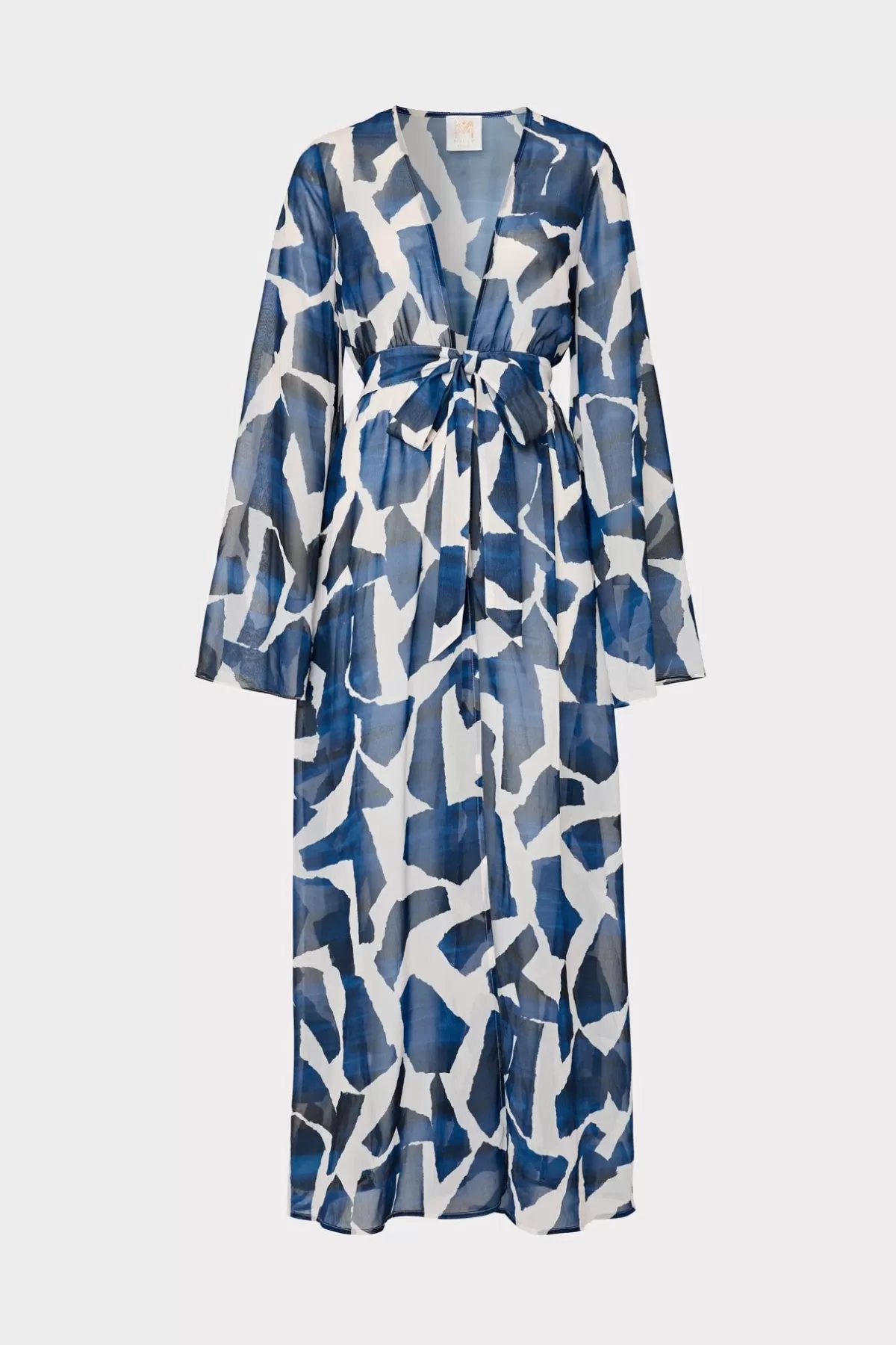 Vince Ocean Puzzle Chiffon Coverup Dress-MILLY Discount