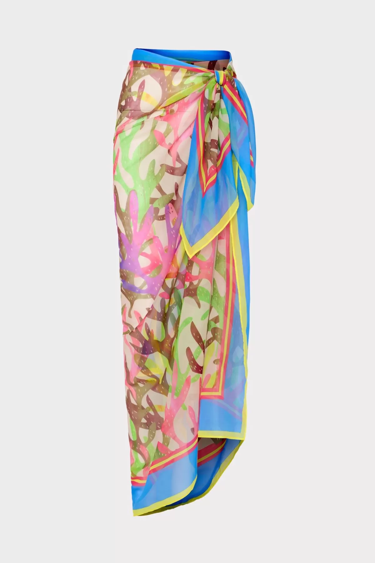 Watercolor Caribbean Coral Chiffon Sarong-MILLY Fashion
