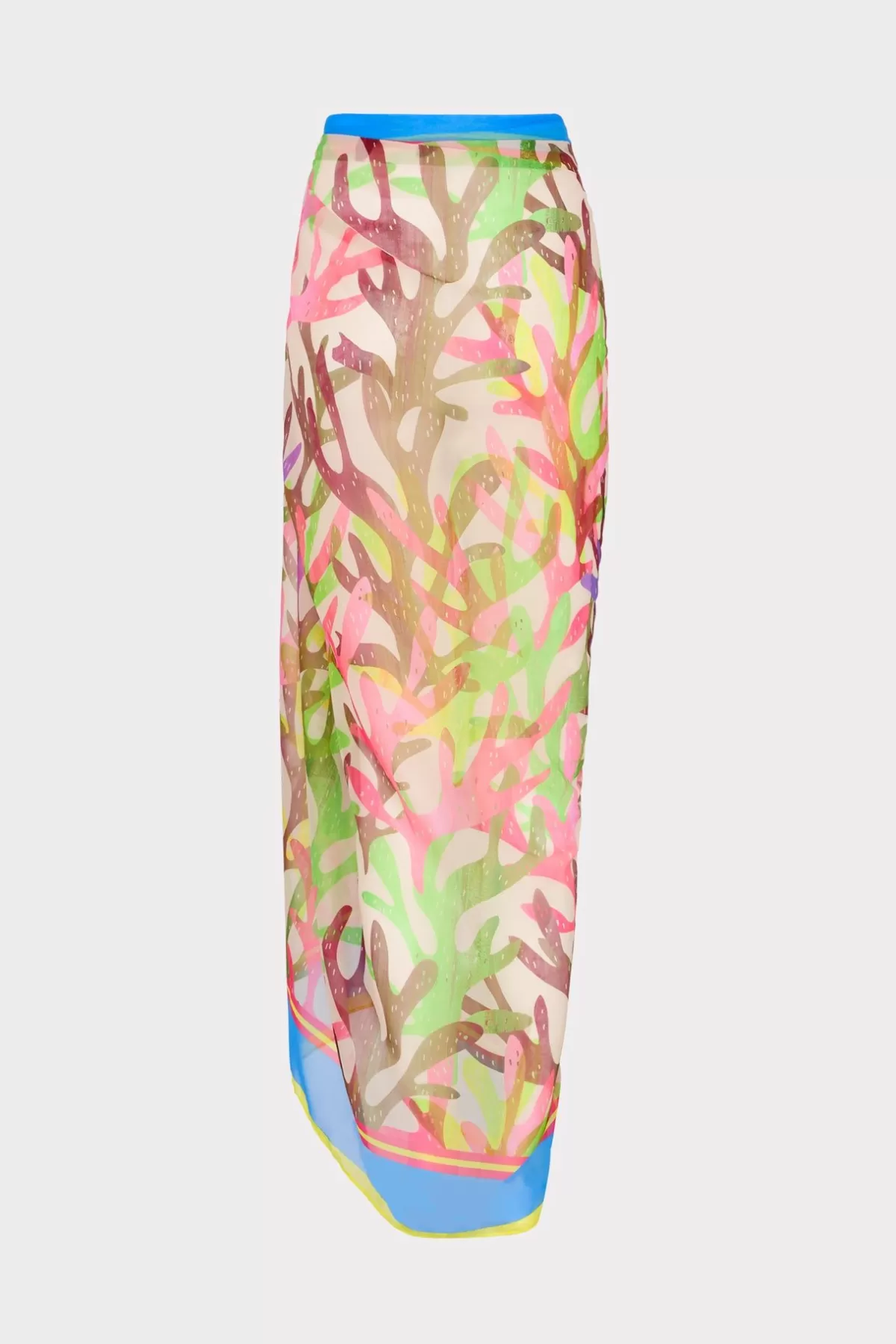 Watercolor Caribbean Coral Chiffon Sarong-MILLY Shop