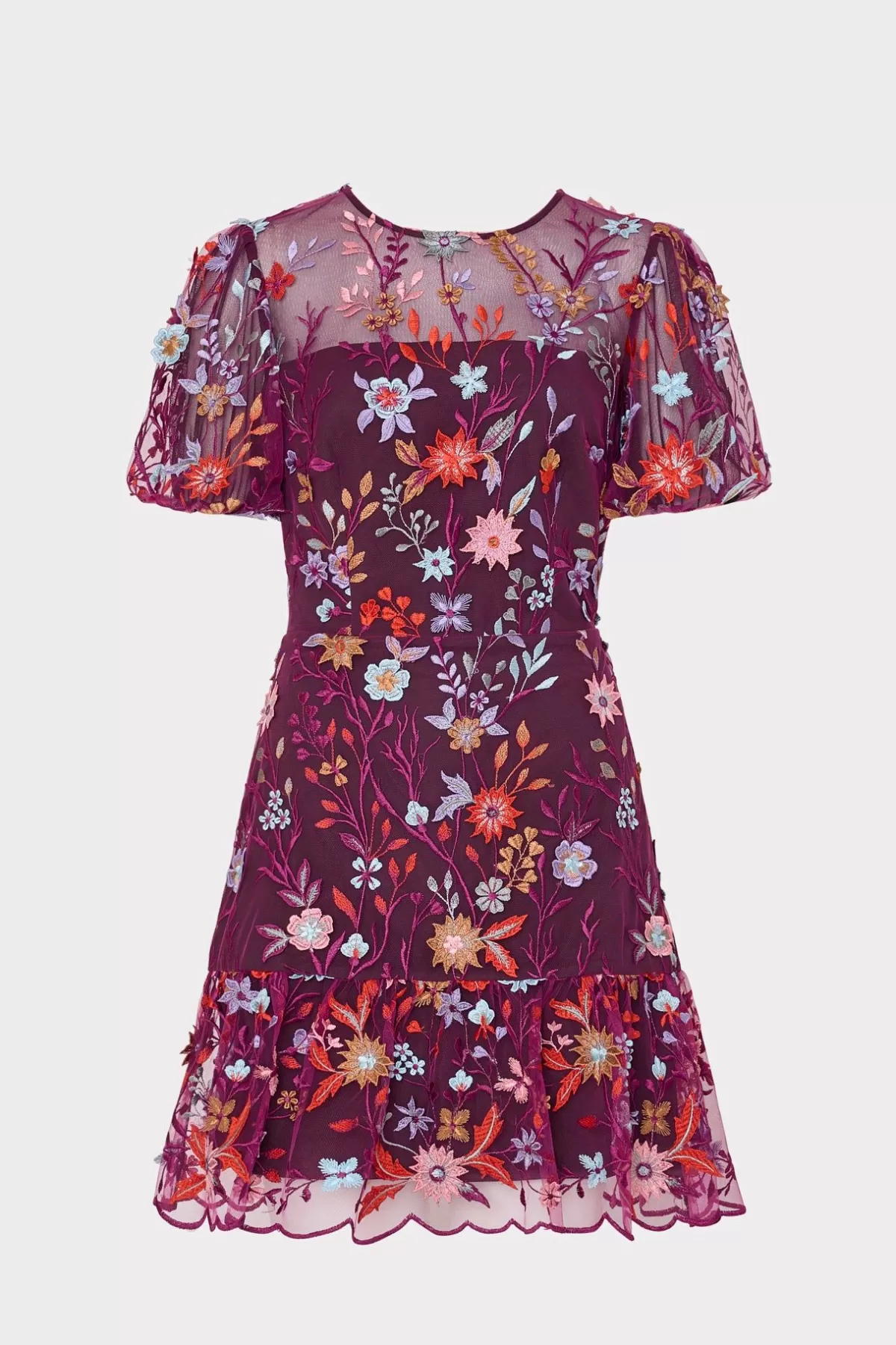 Yasmin Tropical Garden Embroidered Dress-MILLY Outlet