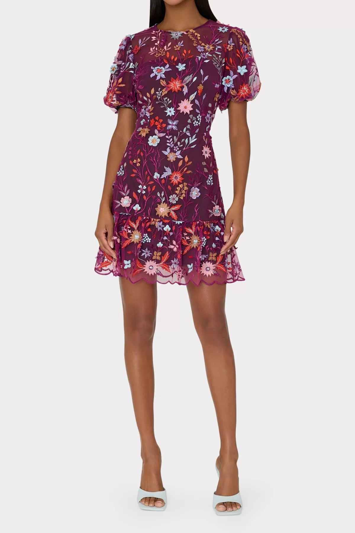 Yasmin Tropical Garden Embroidered Dress-MILLY Outlet